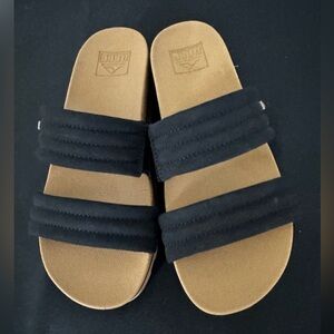 Black and Tan Reef Slide Sandals Womens 6 new